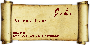 Janousz Lajos névjegykártya